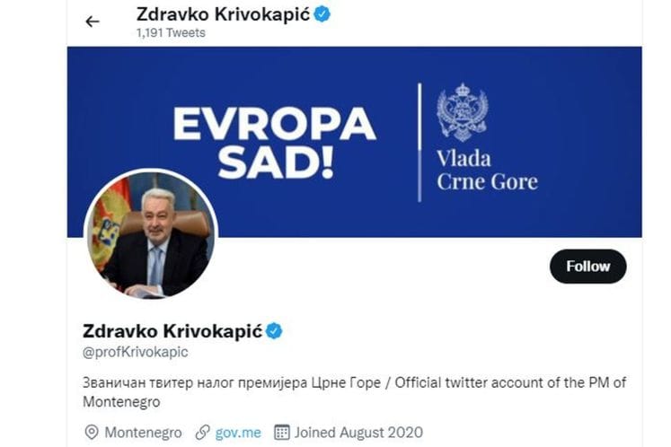 Zdravko Krivokapić - Twitter