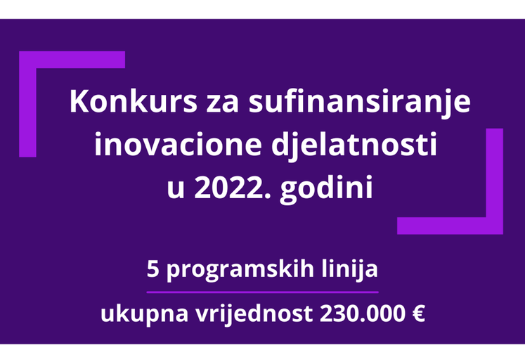 Konkurs za sufinansiranje inovacione djelatnosti-230.000€ podrške za inovacionu zajednicu