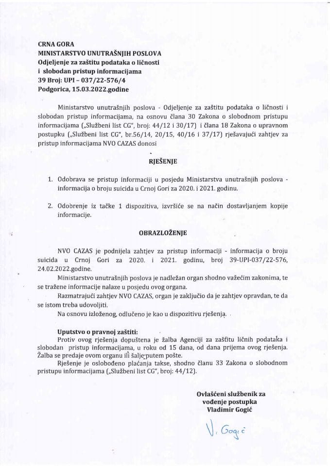 rješenje br. 037/22-576/4