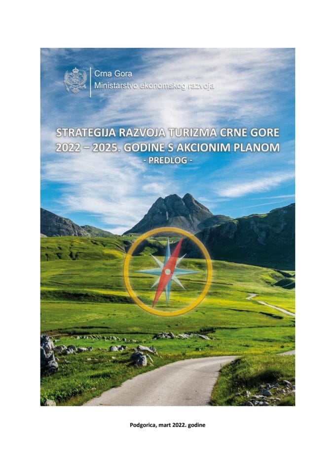 Predlog strategije razvoja turizma Crne Gore 2022-2025. godine s Predlogom akcionog plana za 2022. godinu