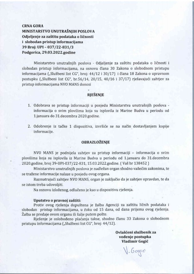 rješenje br. 037/22-831/3