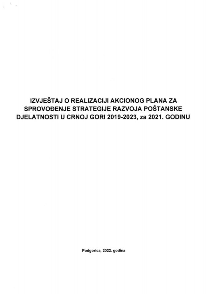 Izvještaj O Realizaciji Akcionog Plana Za Sprovođenje Strategije ...