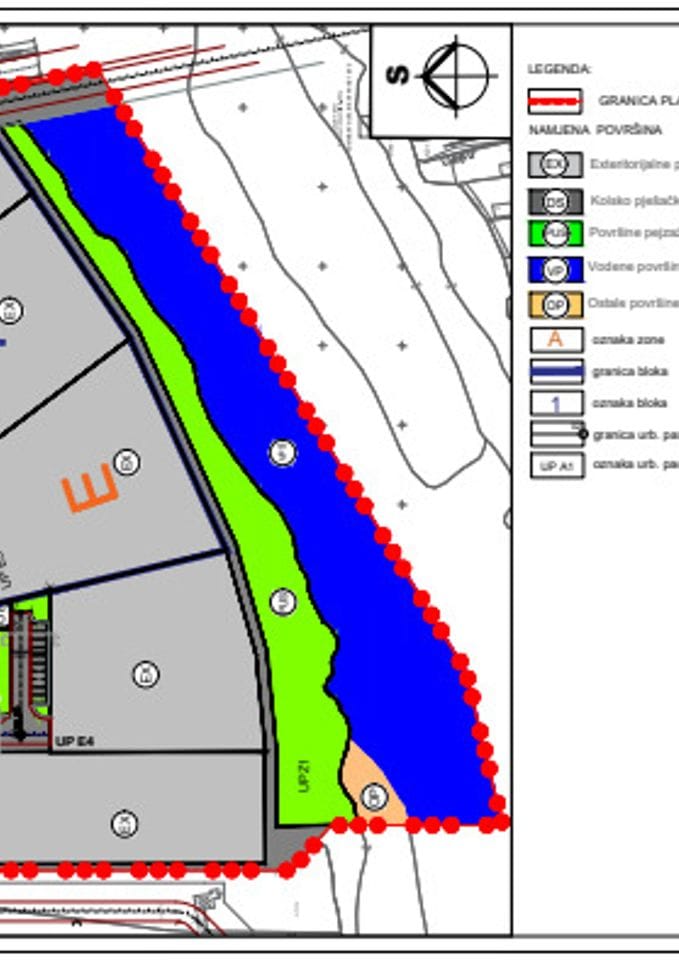 Nacrt Izmjena i dopuna Detaljnog urbanističkog plana "Spomen park Kruševac - zone A i E" u Podgorici - 08 PLAN NAMJENE POVRSINA