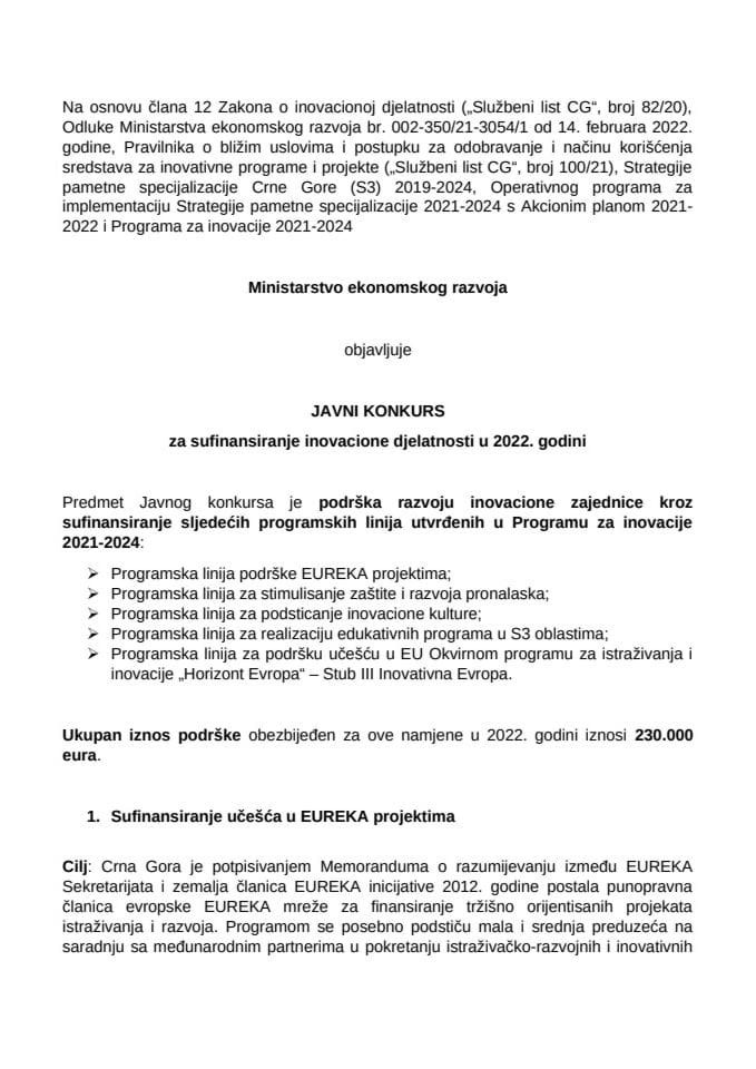 javni-konkurs-za-sufinansiranje-inovacione-djelatnosti-u-2022-godini