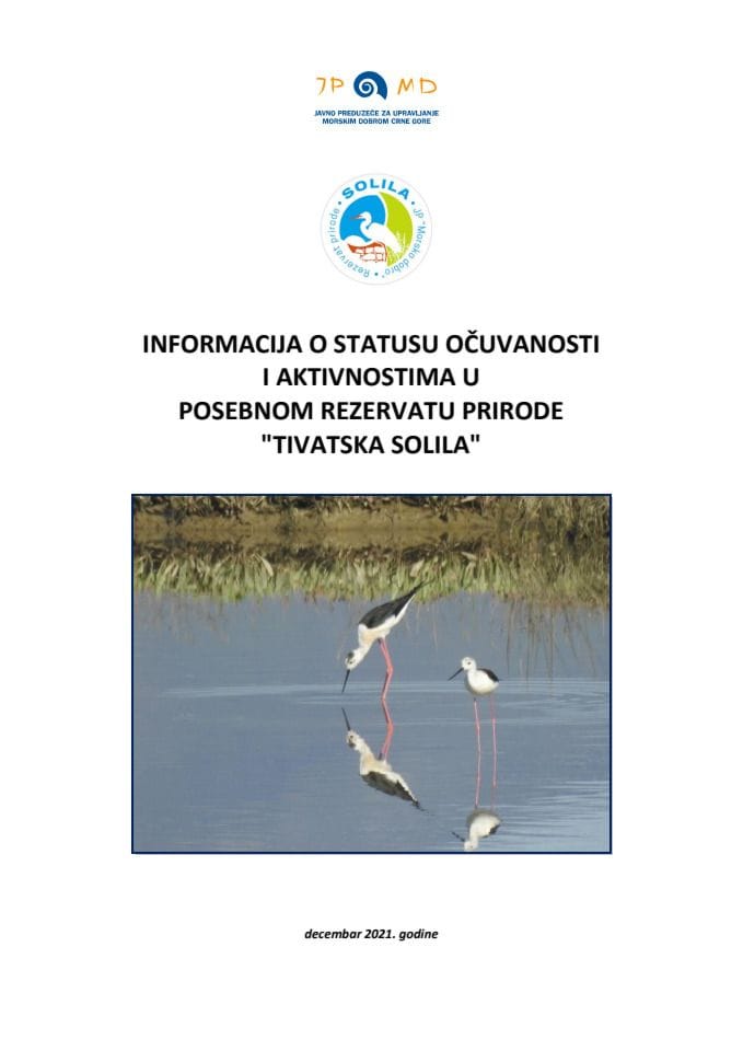 Informacija o statusu očuvanosti i aktivnostima u posebnom rezervatu prirode „Tivatska solila“, decembar 2021. godine (bez rasprave)