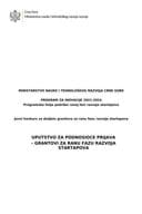 УПУТСТВО за подносиоце пријава - Грантови за рану фазу развоја стартапова