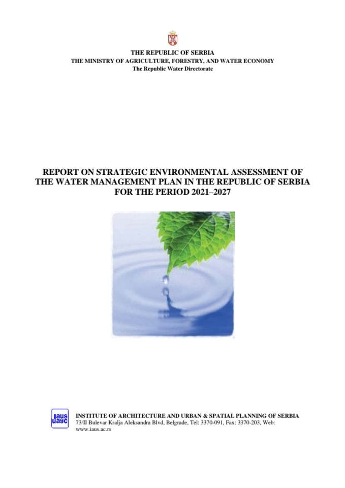 Prekogranične konsultacije za izveštaj o strateškoj procjeni uticaja plana upravljanja vodama na teritoriji republike srbije za period 2021-2027. godine na životnu sredinu - SPU_PUVRS_ENG