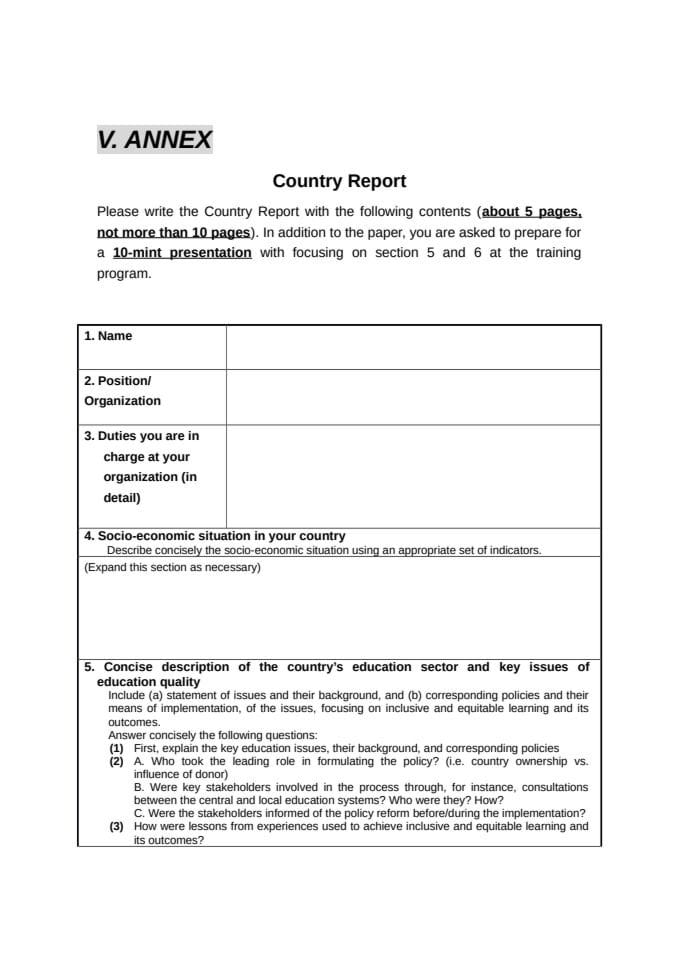 V. ANNEX - Izvještaj [lat](Country Report)[l/at]