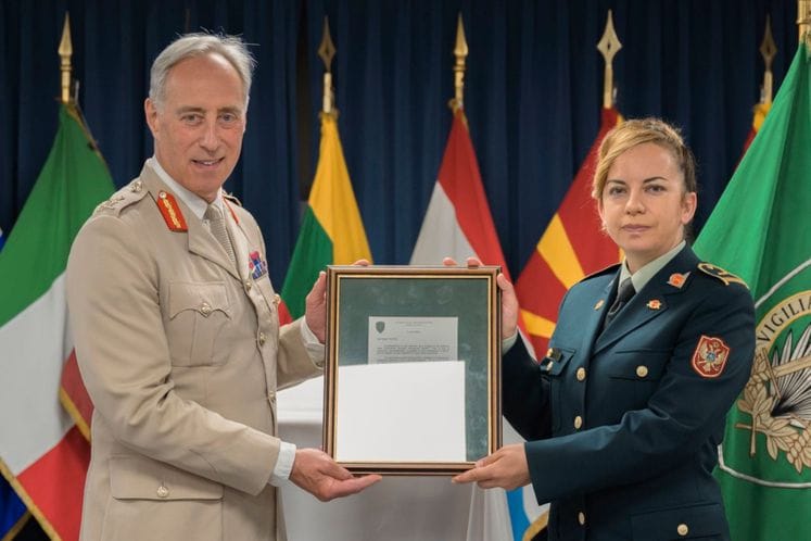 Majorici Sanji Pejović dodijeljenja „SACEUR Recognition Award“