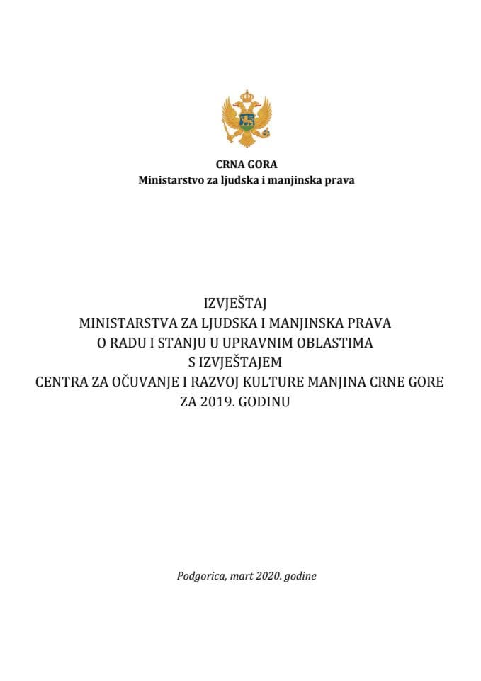 Izvještaj o radu i stanju u upravnim oblastima Ministarstva za ljudska i manjinska prava za 2019. godinu