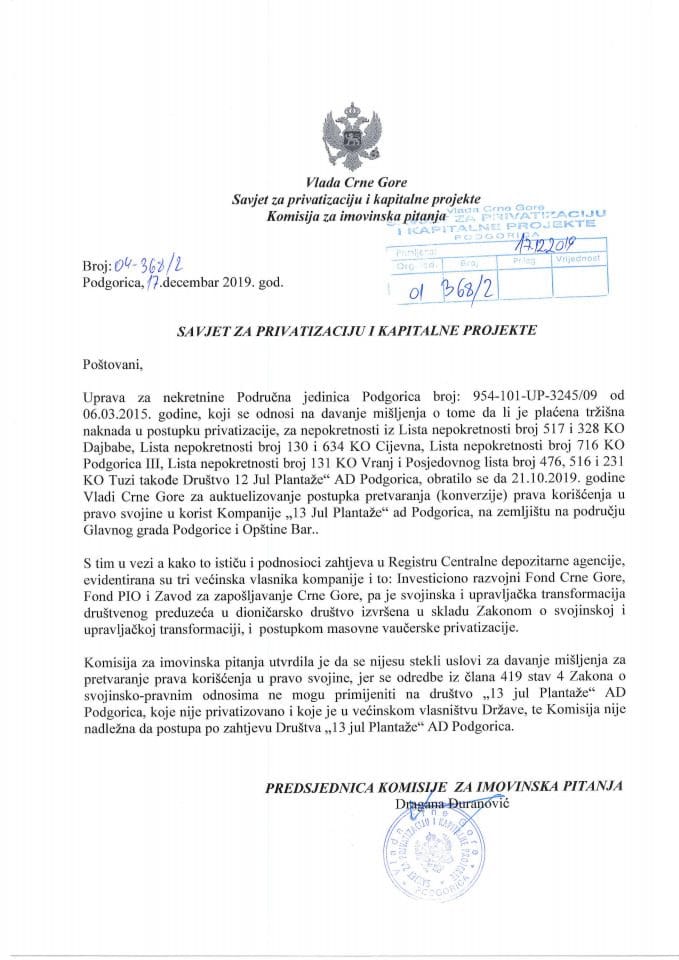 „13. Jul Plantaže” AD – Podgorica