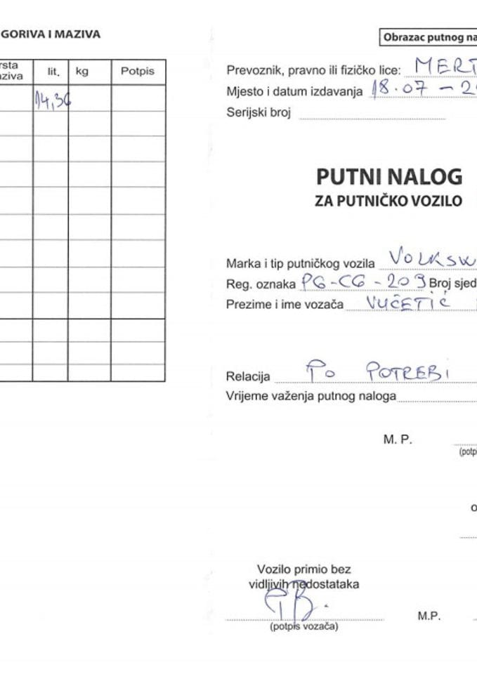 Putni nalog Radoman Vucetic 18 07-24 07