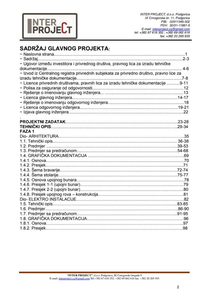 Школа Бошко Радуловић - архитектура и електроинсталације