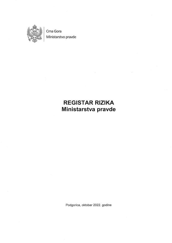 Registar Rizika Ministarstva Pravde 2022