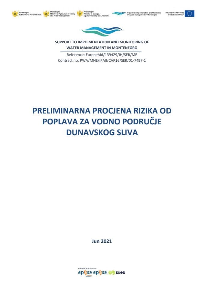 Preliminarna procjena rizika od poplava za vodno područje Dunavskog sliva (MNE)