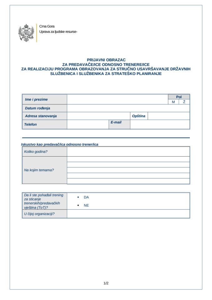 PRIJAVNI OBRAZAC