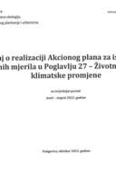 Izvještaj o realizaciji Akcionog plana za ispunjavanje završnih mjerila u Poglavlju 27- Životna sredina i klimatske promjene, za izvještajni period mart - avgust 2022. godine