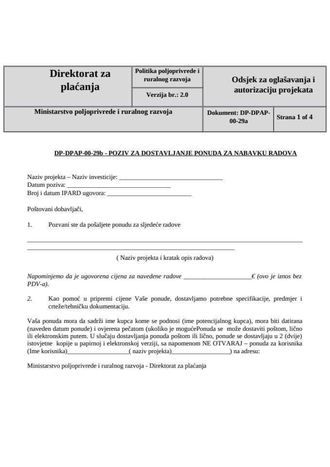 DP-DPAP-00-29 b - Poziv za dostavljanje ponuda za nabavku radova VERZIJA 2.0 (2)