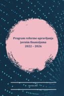 Program reforme upravljanja javnim finansijama  2022-2026