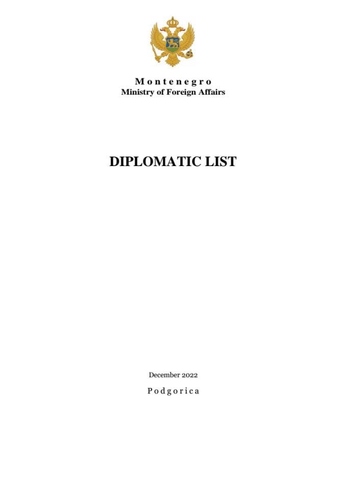 Diplomatic list - December 2022