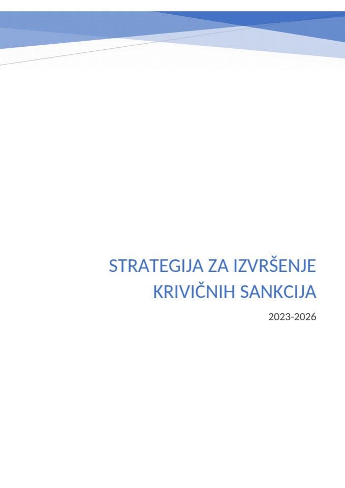Nacrt strategije za izvršenje krivičnih sankcija 2023-2026