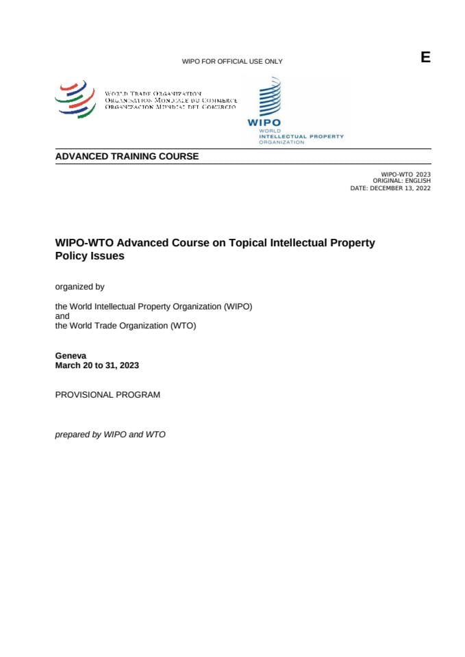 WIPO-WTO draft Program 2023 - 19.12.2022.cleaned