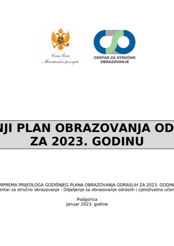 Plan obrazovanja odraslih za 2023. godinu