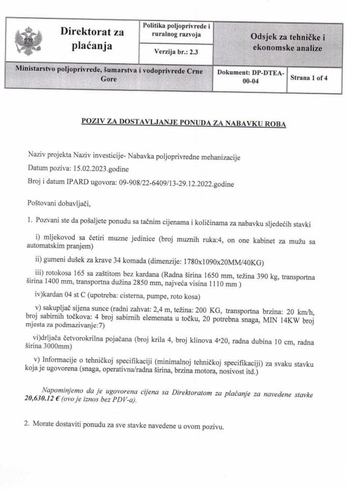 Vujacic Tatjana poziv za dostavljanje ponuda za nabavku roba 15 02 2023 (1)