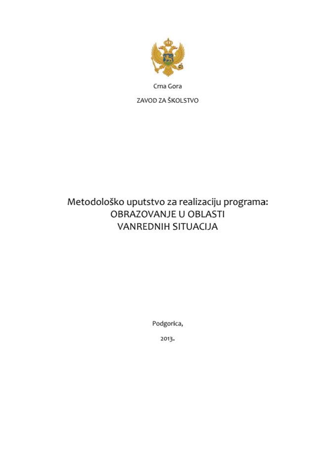 Metodološko uputstvo -vanredne situacije