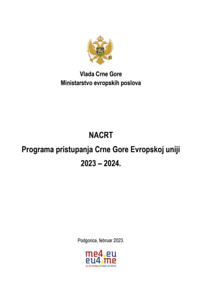 Нацрт Програма приступања Црне Горе Европској унији 2023. - 2024.