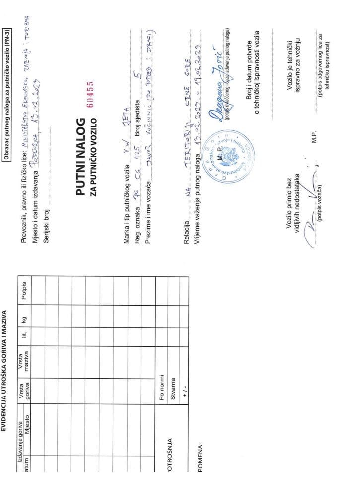 Davor Vučinović putni nalog 13-17.02.2023.