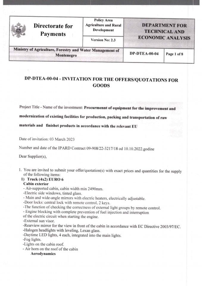 Invitation for the offers-quotations for goods VI (1)