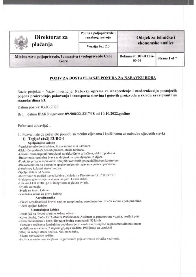 Poziv za dostavljanje ponuda za nabavku roba VI (1)