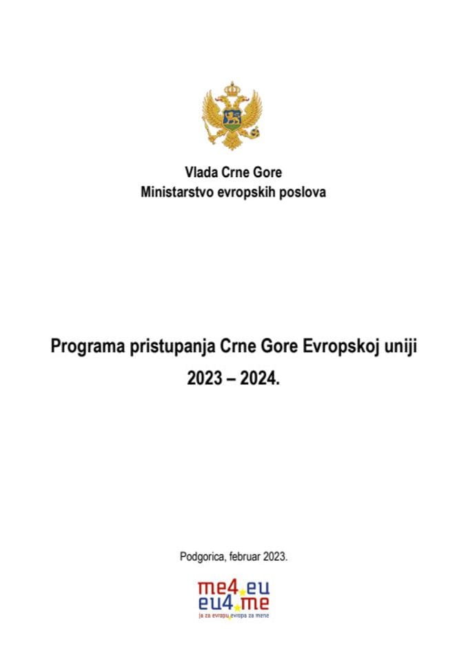 Predlog programa pristupanja Crne Gore Evropskoj uniji 2023 – 2024. godine