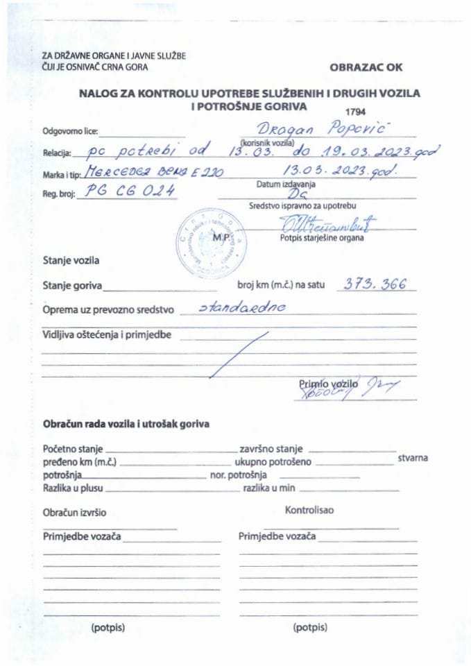 Analitičke kartice i putni nalozi 13.03.-19.03.2023.