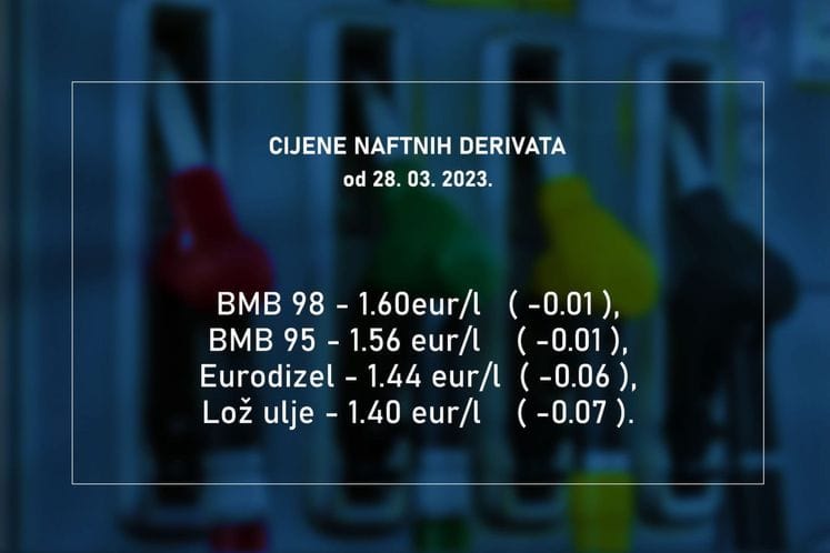Cijene naftnih derivata 27.03.2023.
