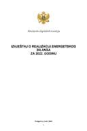 Izvještaj o realizaciji energetskog bilansa za 2022. godinu