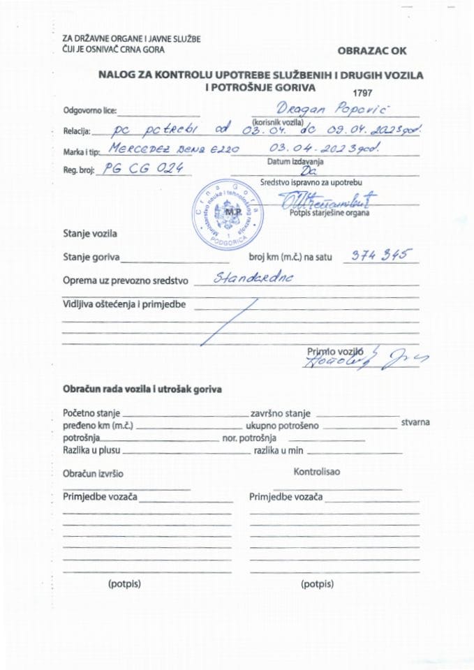 Analitičke kartice i putni nalozi 03.04.-09.04.2023.