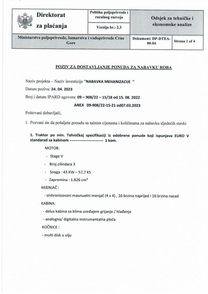 FISHTA - Poziv za ponude