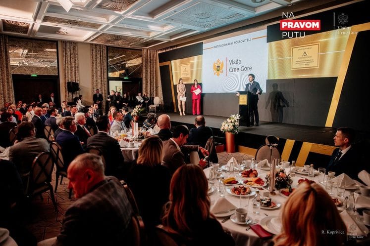Dritan Abazović na dodjeli godišnje nagrade najuspješnijih menadžera, preduzetnika i poslodavaca u 2022. godinu