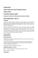 Лессон план Цирцулар ецономy, ОШ "Радоје Чизмовић" ЕН