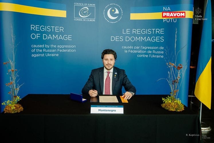 Abazović potpisao Deklaraciju o podršci Ukrajini u uspostavljanju registra štete