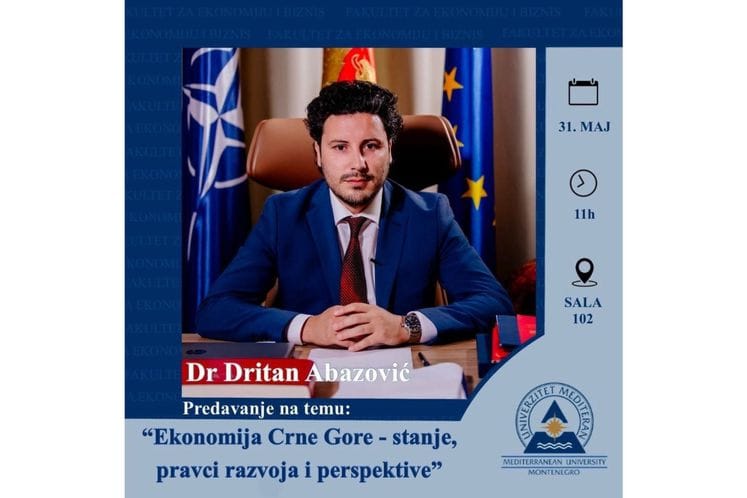 Predavanje premijera Crne Gore dr Dritana Abazovića na Univerzitetu Mediteran