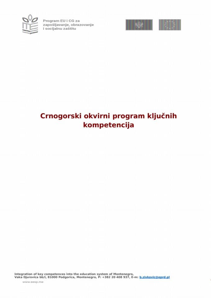 Crnogorski Okvirni Program Ključnih Kompetencija