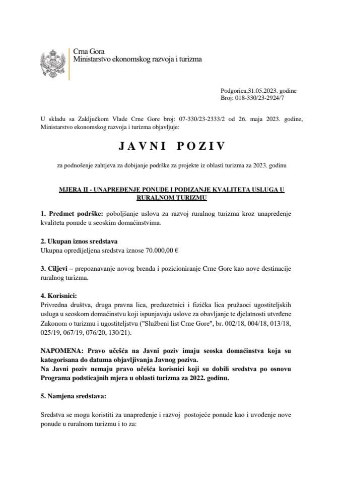 03. JAVNI POZIV - MJERA II - PDF