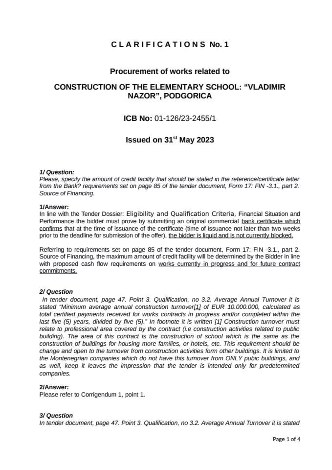 Clarification No. 1_Construciton of Vladimir Nazor