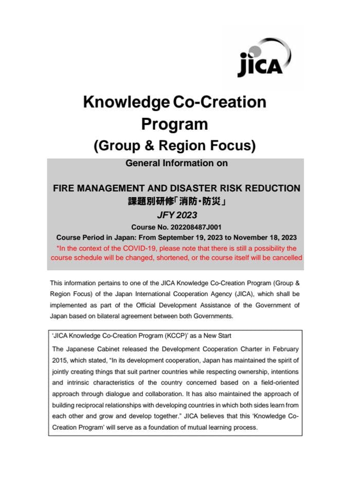 GI_202208487J001_Fire Management and Disaster Risk Reduction