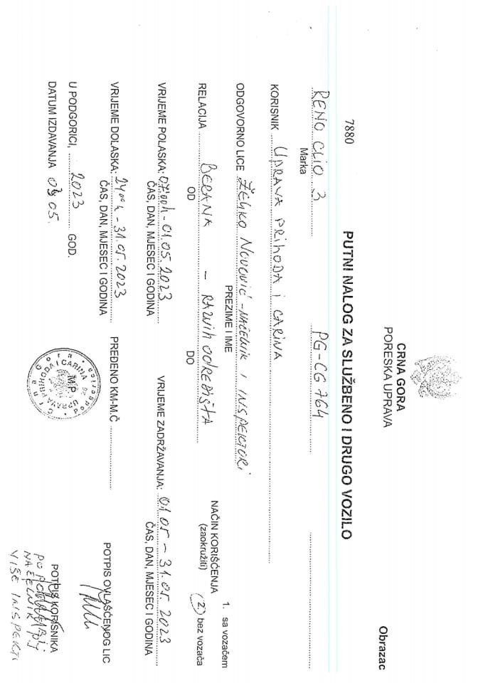 Putni nalozi - maj 2023.godine