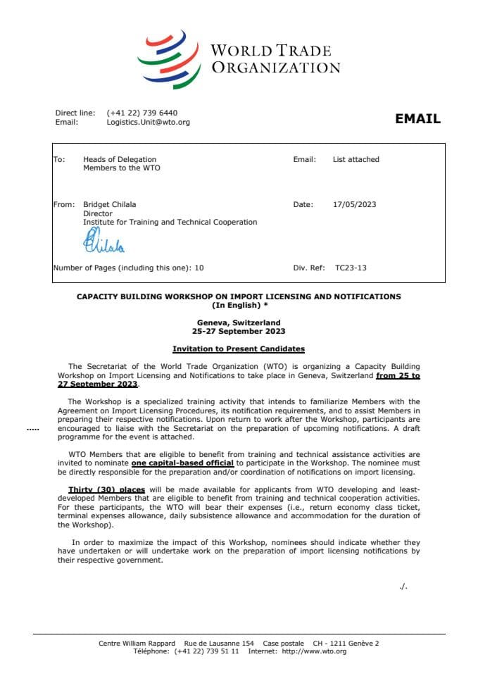 Invitation letter Import Licensing 25 - 27 Sep 2023_TC23-13