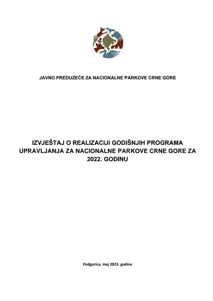 Извјештај о реализацији годишњег програма управљања за националне паркове Црне Горе за 2022. годину (без расправе)